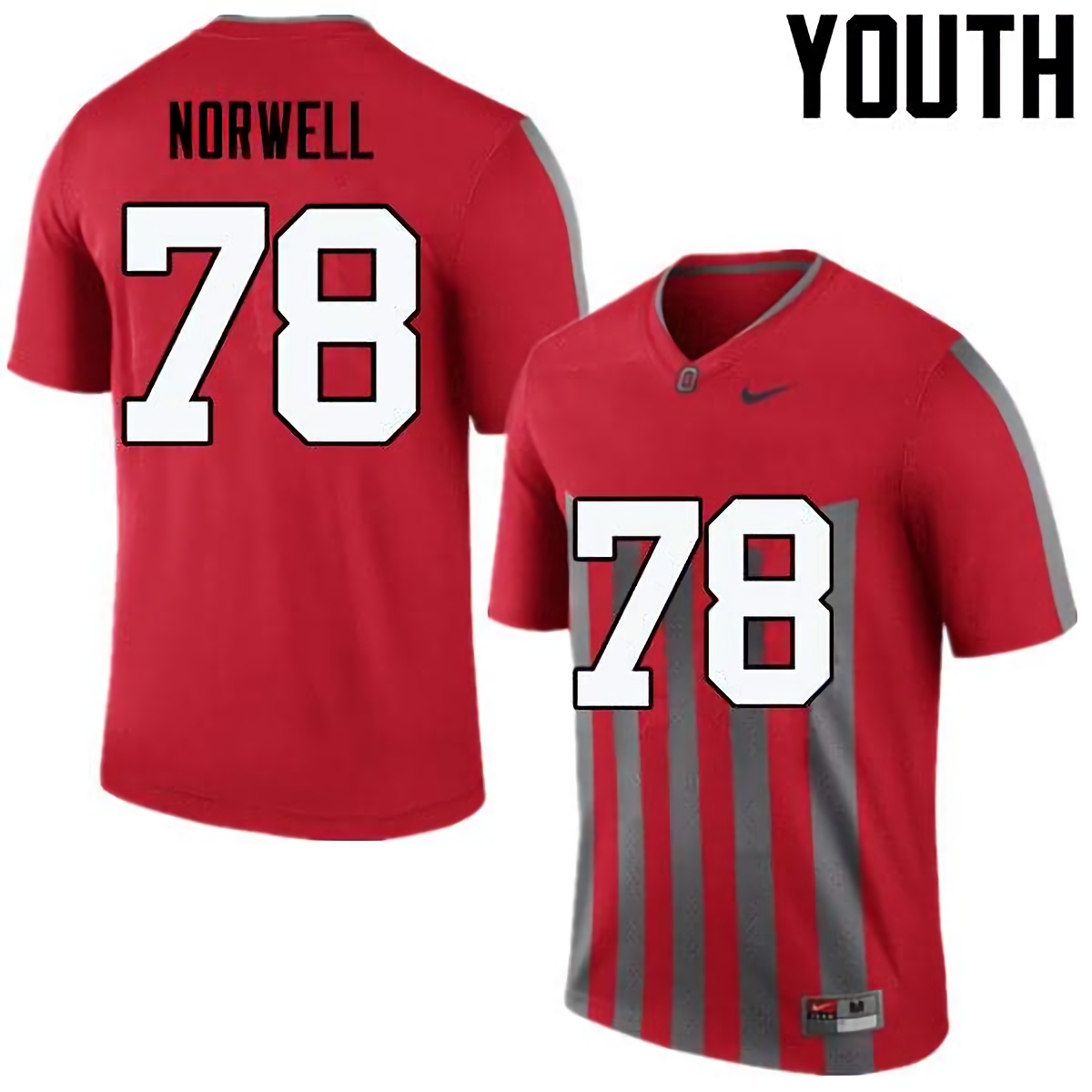 Andrew Norwell Ohio State Buckeyes Youth NCAA #78 Nike Throwback Red College Stitched Football Jersey WMV3556WU